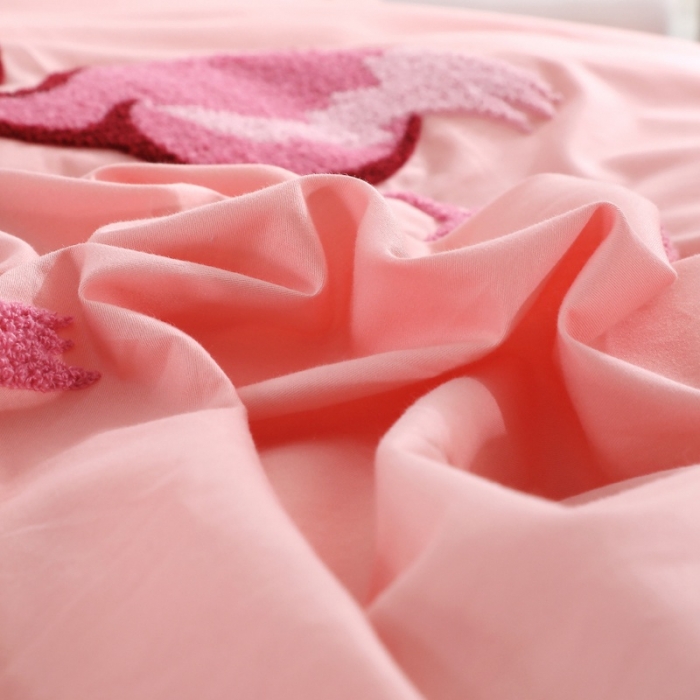 91家纺网 家纺一手货源 找家纺 2021新款全棉13372毛巾绣纯棉刺绣花四件套幸福烈鸟玉色