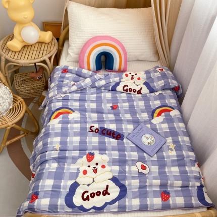 91家纺网 家纺一手货源 找家纺 （总）星期八 2021新款裸睡大豆针织棉儿童夏被