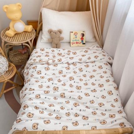 91家纺网 家纺一手货源 找家纺 星期八 2021新款裸睡大豆针织棉儿童夏被 可爱熊