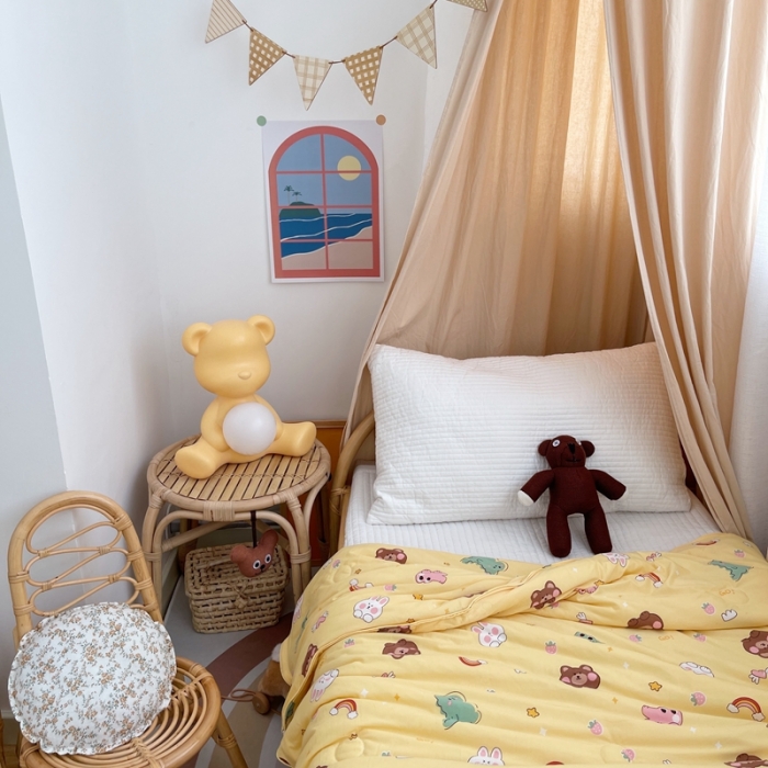 91家纺网 家纺一手货源 找家纺 星期八 2021新款裸睡大豆针织棉儿童夏被 彩虹园