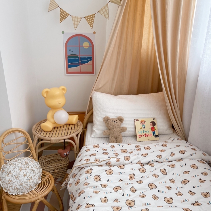 91家纺网 家纺一手货源 找家纺 星期八 2021新款裸睡大豆针织棉儿童夏被 可爱熊