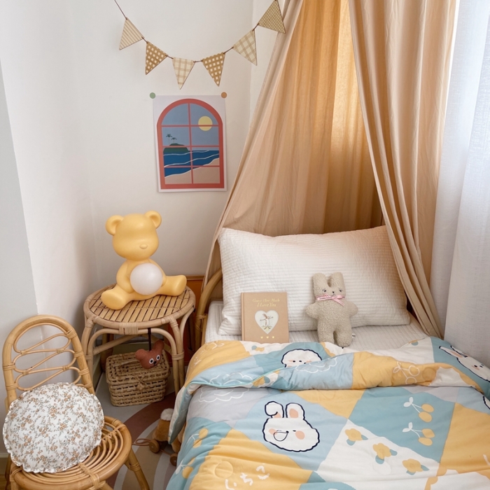 91家纺网 家纺一手货源 找家纺 星期八 2021新款裸睡大豆针织棉儿童夏被 兔子屋