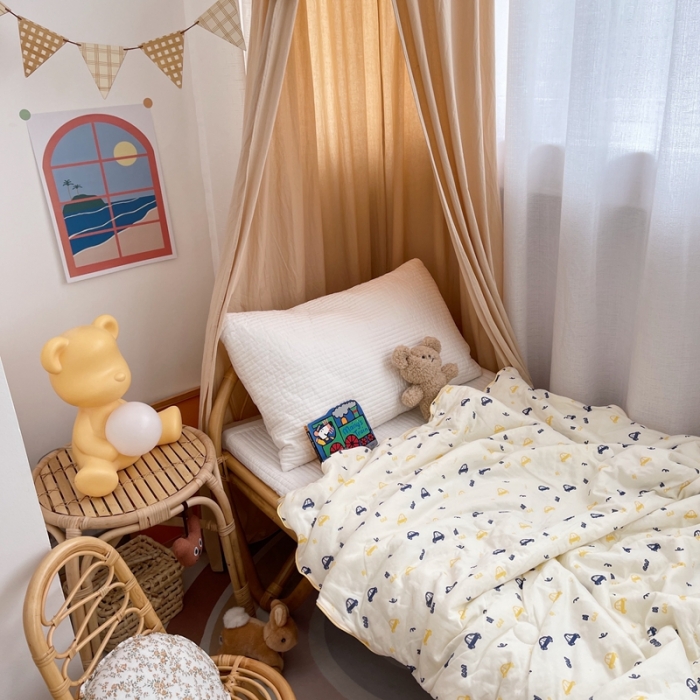 91家纺网 家纺一手货源 找家纺 星期八 2021新款裸睡大豆针织棉儿童夏被 小汽车