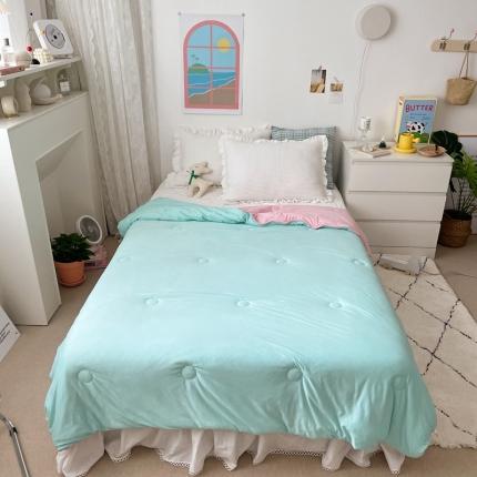 91家纺网 家纺一手货源 找家纺 （总）星期八 2021新款马卡龙大豆针织棉夏被