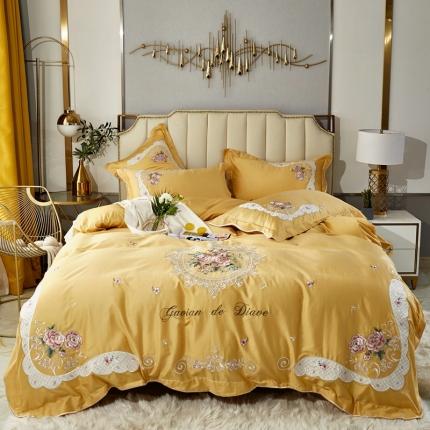 星尚 2021新款长绒棉艾美系列四件套 姜黄