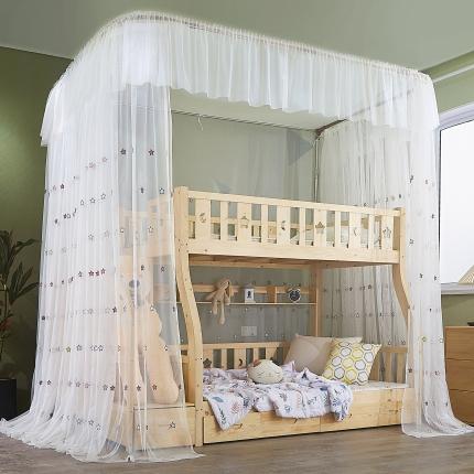 91家纺网 家纺一手货源 找家纺 （总）夏彩 88310绣花子母床导轨蚊帐