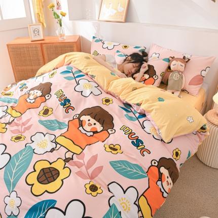 威布斯家居 2021新款春夏全棉四件套 春野游记