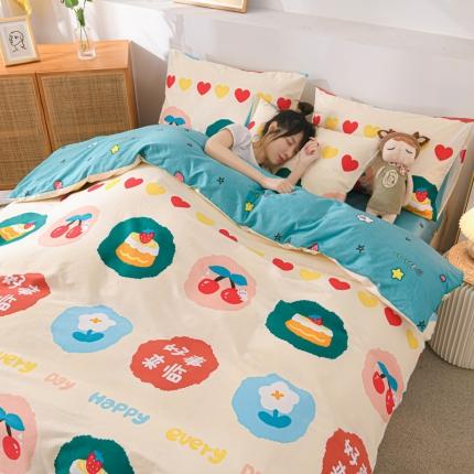 威布斯家居 2021新款春夏全棉四件套 好事来临