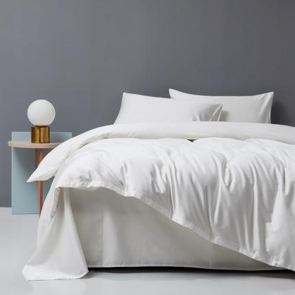 91家纺网 家纺一手货源 找家纺 顾家家居 2023新款60长绒棉双拼四件套 贵族白