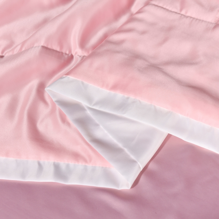 91家纺网 家纺一手货源 找家纺 简爱 2025新款轻奢刺绣水洗真丝夏被四件套 粉玉-白