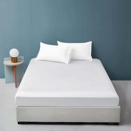 91家纺网 家纺一手货源 找家纺 顾家家居 2023新款60长绒棉双拼单床笠 贵族白