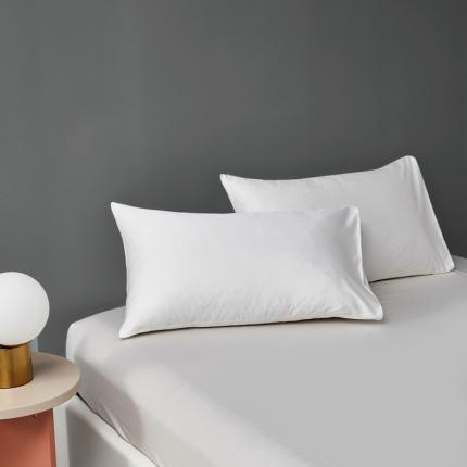 91家纺网 家纺一手货源 找家纺 顾家家居  60长绒棉双拼枕套48*74cm一对 贵族白