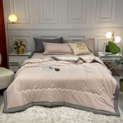 91家纺网 家纺一手货源 找家纺 （总）U被家纺 2025新款日系水洗棉夏被实拍图