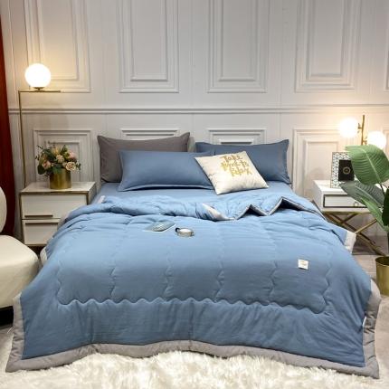 91家纺网 家纺一手货源 找家纺 （总）U被家纺 2025新款日系水洗棉夏被实拍图