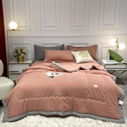 91家纺网 家纺一手货源 找家纺 （总）U被家纺 2025新款日系水洗棉夏被实拍图