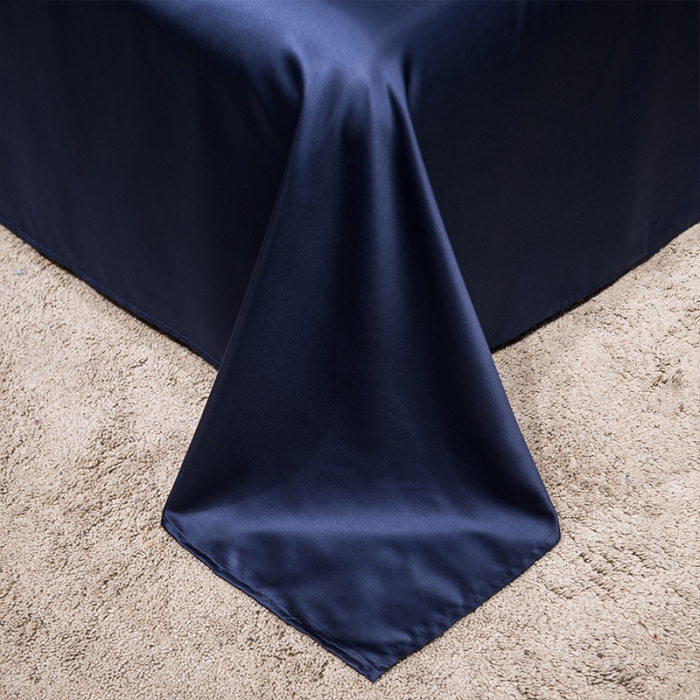 91家纺网 家纺一手货源 找家纺 2022简爱水洗天丝绣花四件套水洗真丝三件套 宝蓝