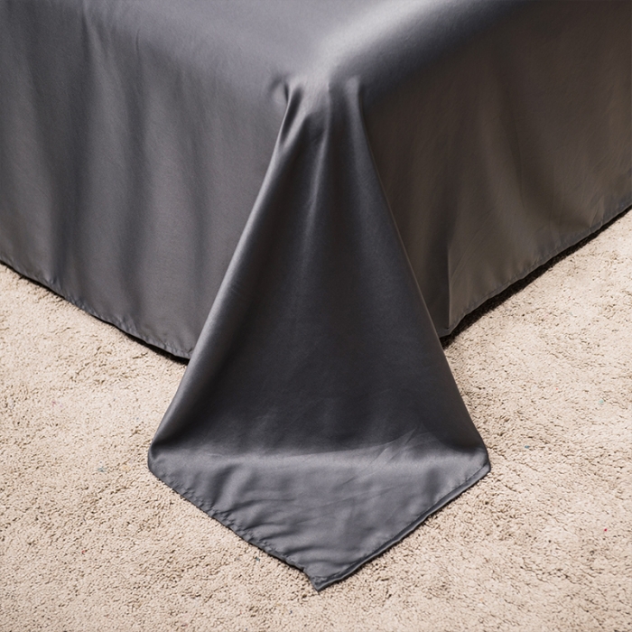 91家纺网 家纺一手货源 找家纺 2022简爱水洗天丝绣花四件套水洗真丝三件套 深灰