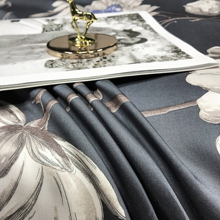 91家纺网 家纺一手货源 找家纺 娇逸 2021新款60支进口兰精天丝数码印花四件套花之溢-灰