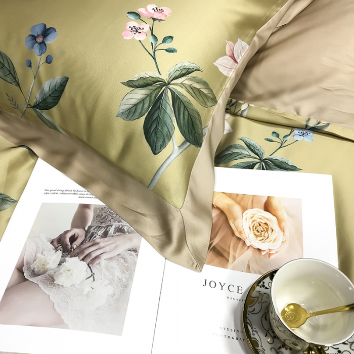 91家纺网 家纺一手货源 找家纺 娇逸 2021新款60支进口兰精天丝数码印花四件套 浣溪沙