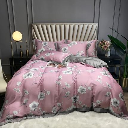 91家纺网 家纺一手货源 找家纺 娇逸 2021新款60支进口兰精天丝数码印花四件套 香韵清风