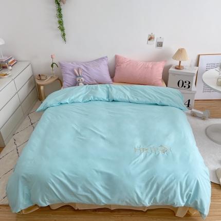 星期八 2021新款马卡龙趣味水洗棉四件套 Hello！