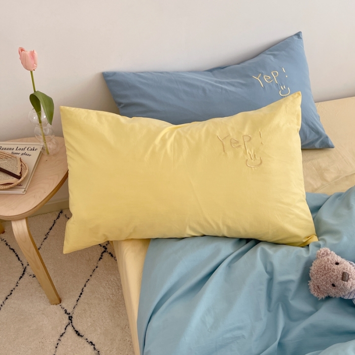 91家纺网 家纺一手货源 找家纺 星期八 2021新款马卡龙趣味水洗棉四件套 Yep！