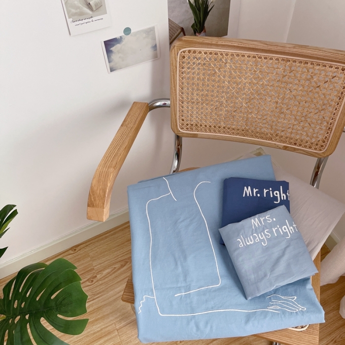 91家纺网 家纺一手货源 找家纺 星期八 2021新款马卡龙趣味水洗棉四件套 拥抱