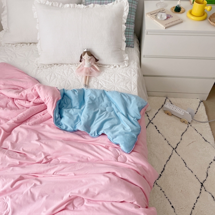 91家纺网 家纺一手货源 找家纺 （总）星期八 2021新款马卡龙大豆针织棉夏被