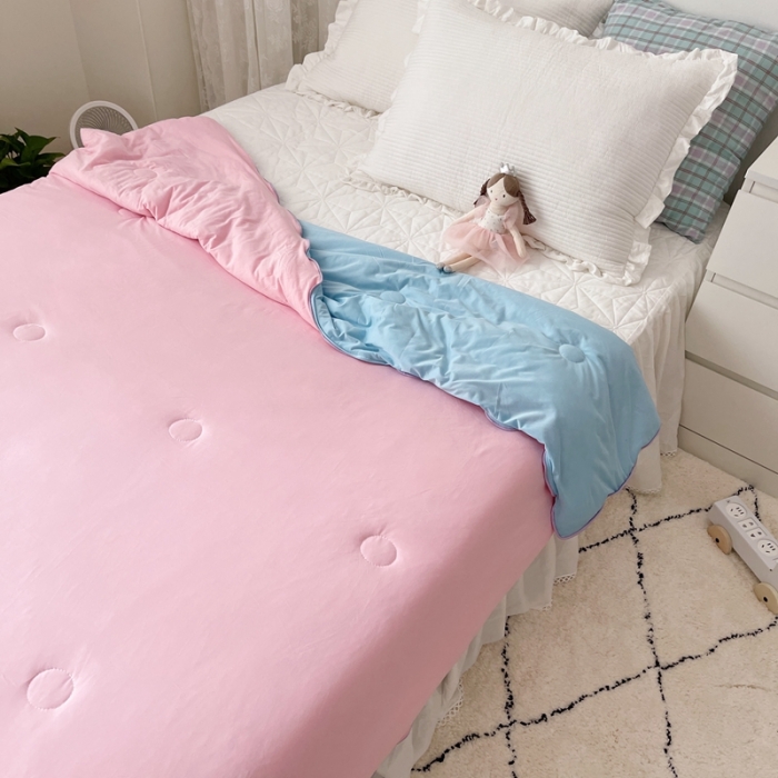 91家纺网 家纺一手货源 找家纺 （总）星期八 2021新款马卡龙大豆针织棉夏被