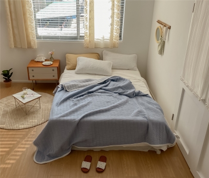 91家纺网 家纺一手货源 找家纺 新款针织全棉夏被天竺棉夏被 超软糯手感 实拍图