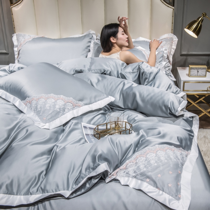 91家纺网 家纺一手货源 找家纺 （总）绒世界 2021新款水洗真丝公主四件套