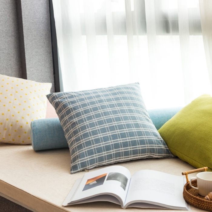 91家纺网 家纺一手货源 找家纺 U品汇 2021新款海绵飘窗垫 雪尼尔米黄