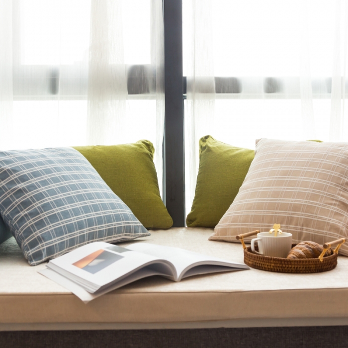 91家纺网 家纺一手货源 找家纺 U品汇 2021新款海绵飘窗垫 雪尼尔米黄