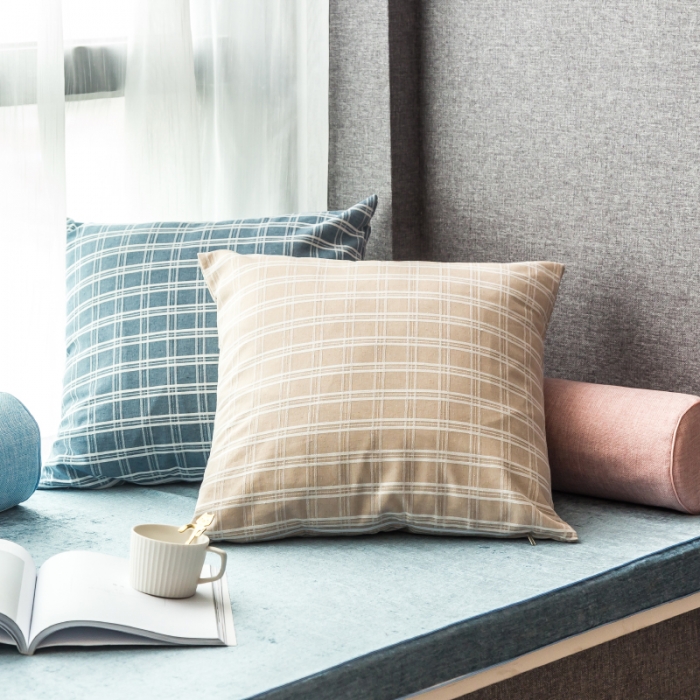 91家纺网 家纺一手货源 找家纺 U品汇 2021新款海绵飘窗垫 雪尼尔雪域蓝