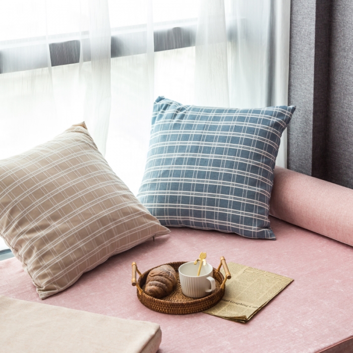 91家纺网 家纺一手货源 找家纺 U品汇 2021新款海绵飘窗垫 雪尼尔肉粉