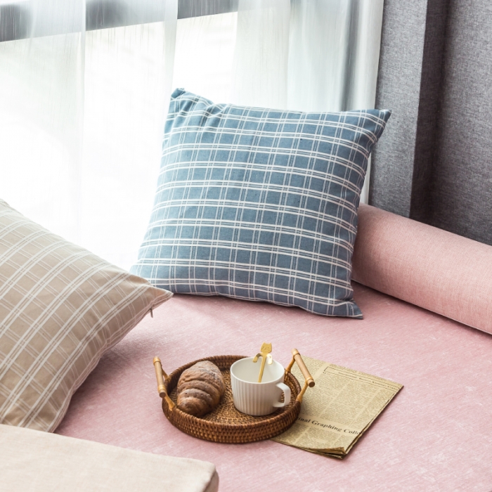 91家纺网 家纺一手货源 找家纺 U品汇 2021新款海绵飘窗垫 雪尼尔肉粉