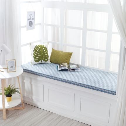 U品汇 2021新款海绵飘窗垫 棉麻提花雅韵蓝