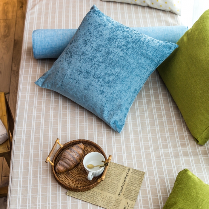 91家纺网 家纺一手货源 找家纺 U品汇 2021新款海绵飘窗垫 棉麻提花米黄