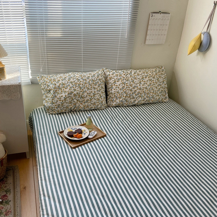 91家纺网 家纺一手货源 找家纺 盛馨2023新款全棉印花13372系列四件套蜜语花香黄