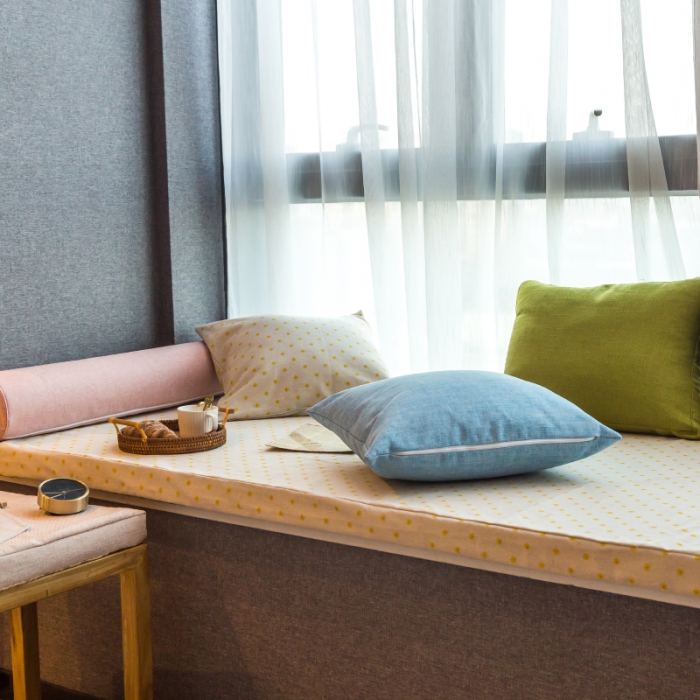 91家纺网 家纺一手货源 找家纺 U品汇 2021新款海绵飘窗垫 小雏菊