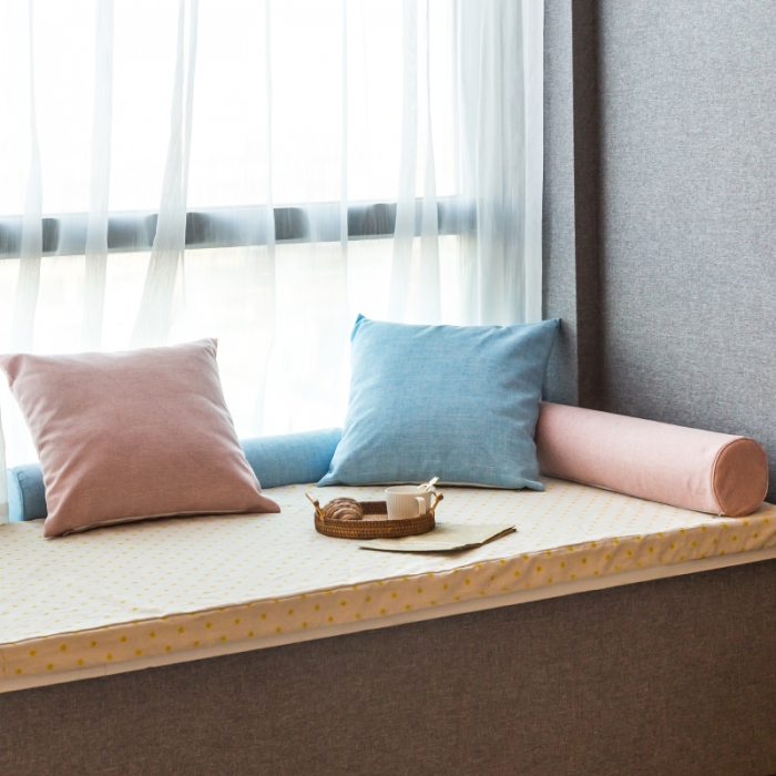 91家纺网 家纺一手货源 找家纺 U品汇 2021新款海绵飘窗垫 小雏菊