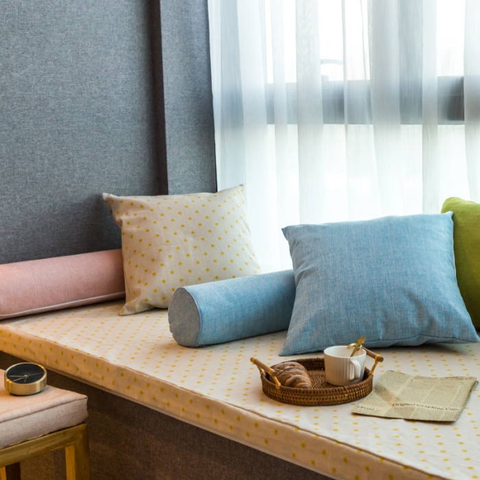 91家纺网 家纺一手货源 找家纺 U品汇 2021新款海绵飘窗垫 小雏菊