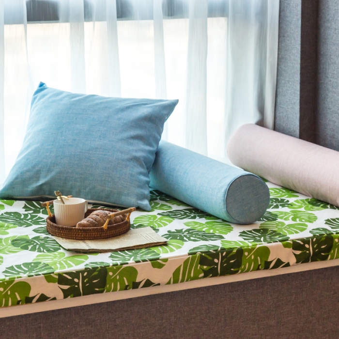 91家纺网 家纺一手货源 找家纺 U品汇 2021新款海绵飘窗垫 仲夏之夜