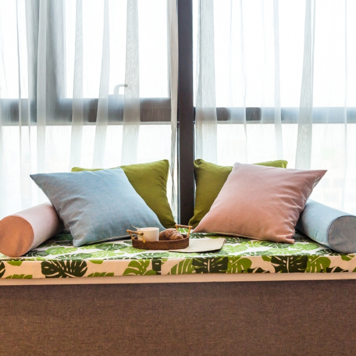 91家纺网 家纺一手货源 找家纺 U品汇 2021新款海绵飘窗垫 仲夏之夜