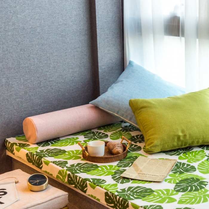 91家纺网 家纺一手货源 找家纺 U品汇 2021新款海绵飘窗垫 仲夏之夜