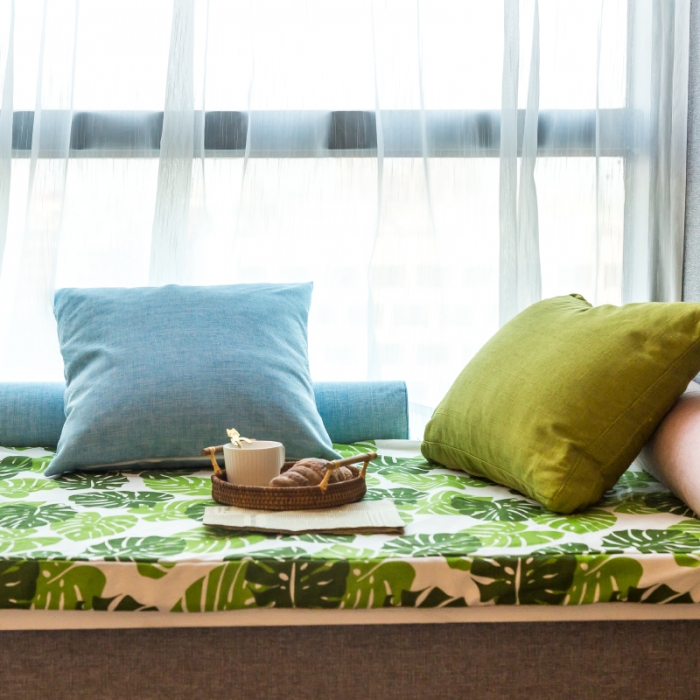 91家纺网 家纺一手货源 找家纺 U品汇 2021新款海绵飘窗垫 仲夏之夜