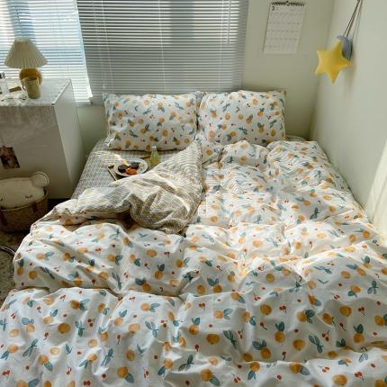 盛馨2023新款全棉印花13372系列四件套甜橘