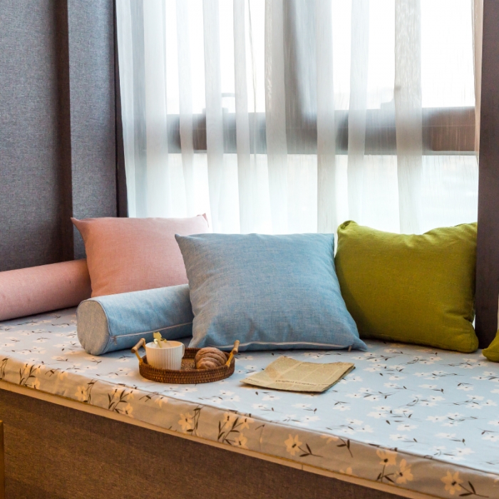 91家纺网 家纺一手货源 找家纺 U品汇 2021新款海绵飘窗垫 悠然花开