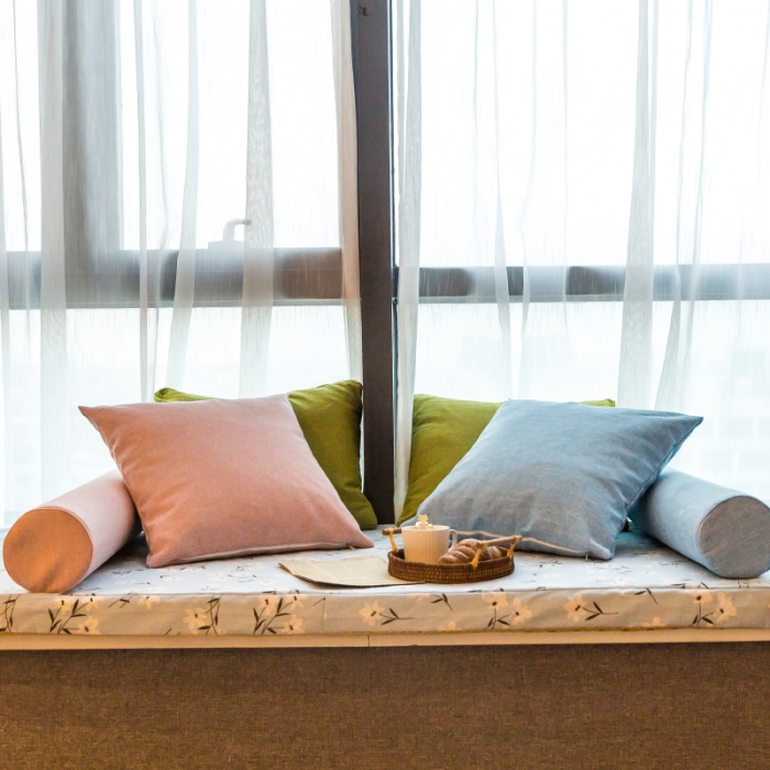 91家纺网 家纺一手货源 找家纺 U品汇 2021新款海绵飘窗垫 悠然花开