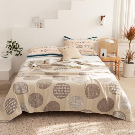 91家纺网 家纺一手货源 找家纺 （总）朴尔 2021新款波西米亚风全棉四层纱布毛巾被